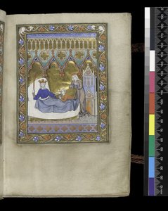 MS 300 f.IVr, folio fra Psalter and Hours of Isabella of France, Paris, ca. 1265-70 (pen & blæk og tempera på pergament) af French School