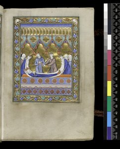 MS 300 f.VIr, Davids begravelse, fra Psalter and Hours of Isabella of France, Paris, ca. 1265-70 (pen & blæk og tempera på pergament) af French School