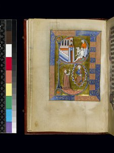 MS 300 f.XIII, folio fra Psalter and Hours of Isabella of France, Paris, ca. 1265-70 (pen & blæk og tempera på pergament) af French School