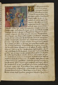 MS Hunter 252 014r Side fra Hundred New News, c.1461-62 af French School
