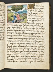 MS Hunter 252 026r Side fra Hundred New News, c.1461-62 af French School