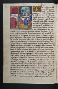 MS Hunter 252 042v Side fra Hundred New News, c.1461-62 af French School