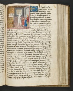 MS Hunter 252 130r-side fra Hundred New News, c.1461-62 af French School
