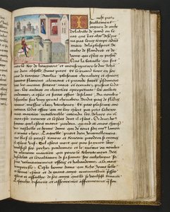 MS Hunter 252 151r Side fra Hundred New News, c.1461-62 af French School