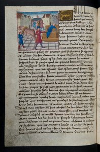 MS Hunter 252 157v Side fra Hundred New News, c.1461-62 af French School