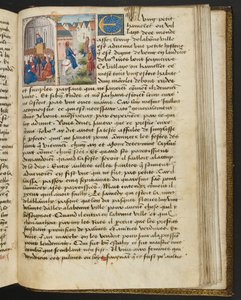 MS Hunter 252 183r Side fra Hundred New News, c.1461-62 af French School