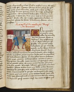 MS Hunter 252 184r Side fra Hundred New News, c.1461-62 af French School