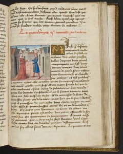 MS Hunter 252 185r-side fra Hundred New News, c.1461-62 af French School