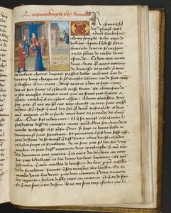 MS Hunter 252 192r Side fra Hundred New News, c.1461-62 af French School
