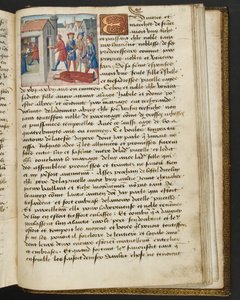 MS Hunter 252 194r Side fra Hundred New News, c.1461-62 af French School