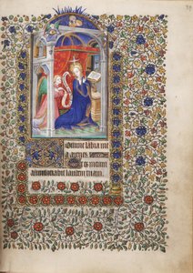 MS Widener 6 f.29r, Annunciation, fra en timebog, brug af Paris af French School