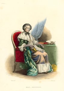 Madame Geoffrin (farvet gravering) af French School