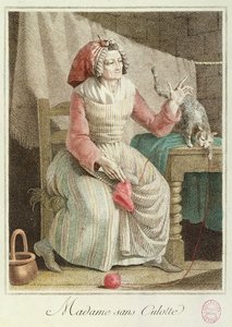 Madame Sans-Culotte, 1792 (farvegravering) af French School