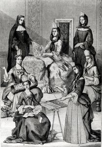 Madame de Maintenon med sine Ladies in Waiting af French School