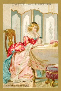 Madame de Sevigne, fransk forfatter (chromolitho) af French School