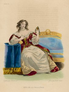 Madame de la Valliere (farvet gravering) af French School