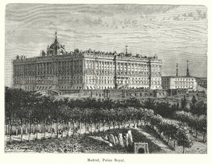 Madrid, Palais Royal (gravering) af French School