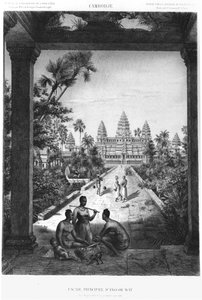 Hovedfacade af Angkor Wat, illustration fra Atlas du voyage d