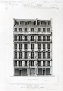 Hus til leje, nr. 3 Rue de la Paix, Paris; Privat arkitektur på C19th af French School