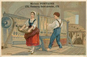 Maison Fontaine byttekort, uldspinding af French School