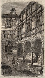 Huset siges at være Agnes Sorel eller Hotel Euverte-Hatte (1524) i Orleans - indgravering i "Histoire de France" af Victor Duruy (1811-1894) - 1882 af French School