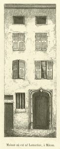 Hus, hvor Lamartine blev født, i Macon (gravering) af French School