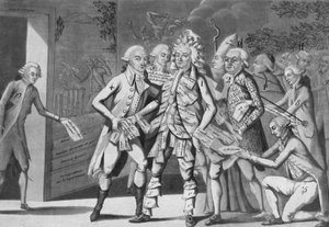 Mand i tildelte:... gruppe af deputerede, der søger en Brissoter” (Jacques Pierre Brissot de Warville 1754-1793) Anonym. Print. 1791 af French School