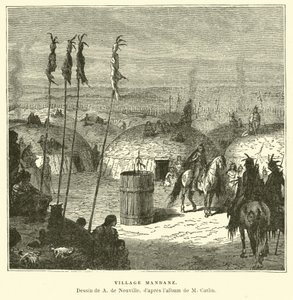 Mandan landsby, Nordamerika af French School