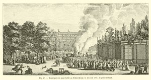 Pavens mannequin brændt i Palais-Royal den 16. april 1791 ifølge Bertault af French School