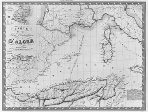 Kort udarbejdet til Algier-ekspeditionen, 1830