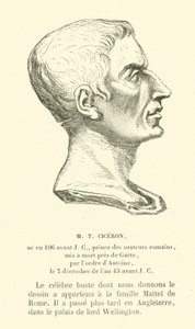 Marcus Tullius Cicero, romersk politiker, taler og filosof (gravering) af French School