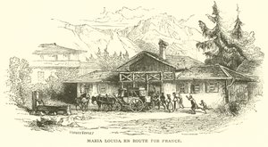 Maria louisa på vej til Frankrig (gravering) af French School