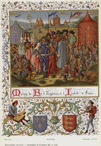 Ægteskab mellem kongen af ​​England og Isabelle af Frankrig (chromolitho) af French School