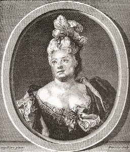 Marianne Duclos de Chateauneuf, 1664 - 1747. Fransk skuespillerinde. Fra Les Heures Libres udgivet 1908. af French School