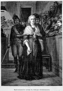 Marie Antoinette forlader det revolutionære tribunal - indgravering - i "" L