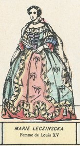 Marie Leczinska, Ludvig XVs hustru (farvet gravering) af French School
