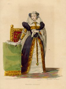 Marie Stuart (farvet gravering) af French School