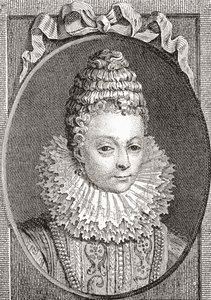Marie de Médicis, 1575 1642. Dronningkonsort af Frankrig, som anden hustru til kong Henrik IV af Frankrig. Fra Les Heures Libres udgivet 1908. af French School