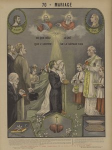 Ægteskab (farve litho) af French School