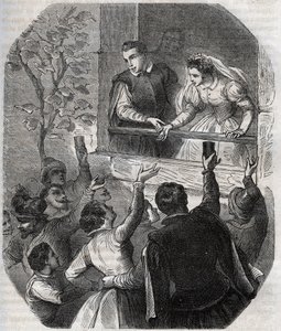Ægteskab mellem Martin Guerre (ca. 1524) og Bertrande de Rols i Artigat (Ariege) den 15. maj 1539. Stik fra 1871 i "Histoire Des Cocuses Celebres"" af Henry de Kock (1819-1892). af French School
