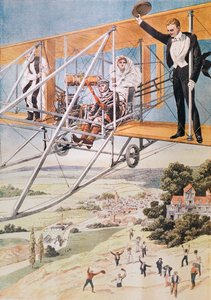 Ægteskab på et fly, illustration fra Le Petit Journal 1911 af French School