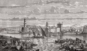 Marseille i det 18. århundrede, indgraveret af Pibaraud efter Le Breton, fra 