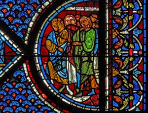 Mary Magdalene-vinduet: mennesker, der overværer Lazarus
