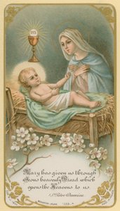 Maria har givet os gennem Jesus himmelsk brød, som åbner himlen for os af French School