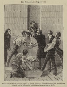 Frimurermord (gravering) af French School