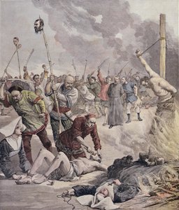 Massakrer i Kina, fra Le Petit Journal, 1891 af French School