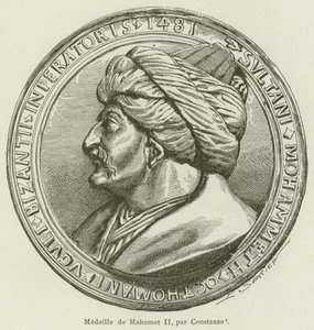 Medalje af Mahomet II, af Constanzo (gravering) af French School