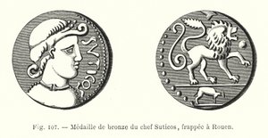 Bronzemedalje af Chief Suticos, præget i Rouen (gravering) af French School