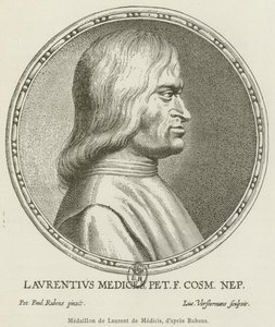 Medaljon af Laurent de Medicis (gravering) af French School