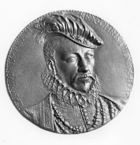 Medaljon af Charles IX, konge af Frankrig (bronze) af French School